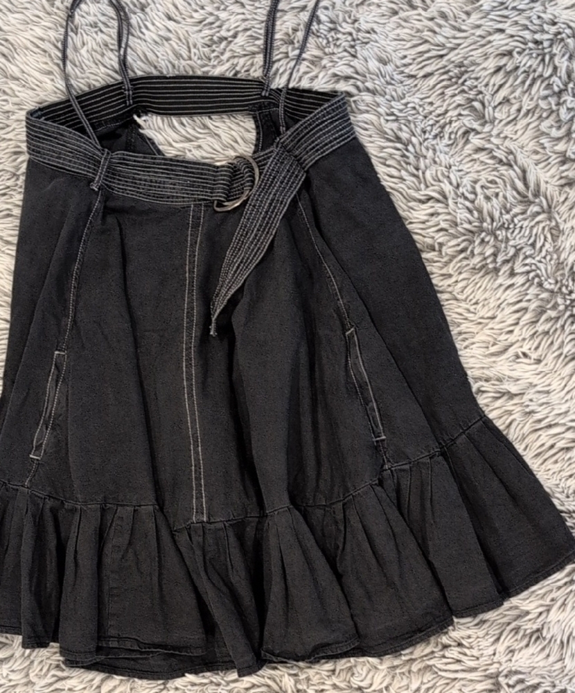 Free People Black Mini Skirt with Belt
